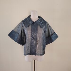 Blue chic cropped jacket